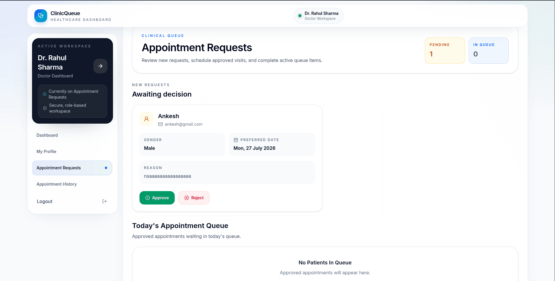 ClinicQueue – Medical Appointment & Queue Management System screenshot 5