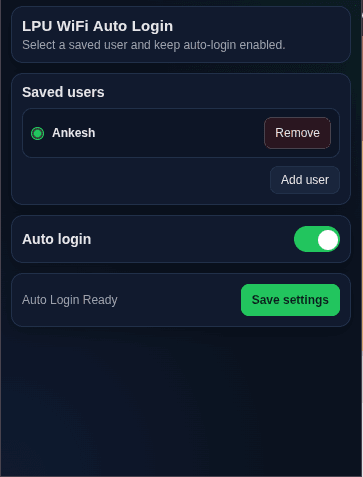 LPU WiFi Auto Login – Automated WiFi Authentication Extension